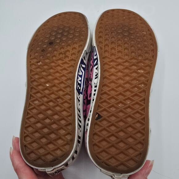 Vans Lady Vans pink black graphic embroidered lace up canvas shoes men 6.5 - Picture 10 of 10
